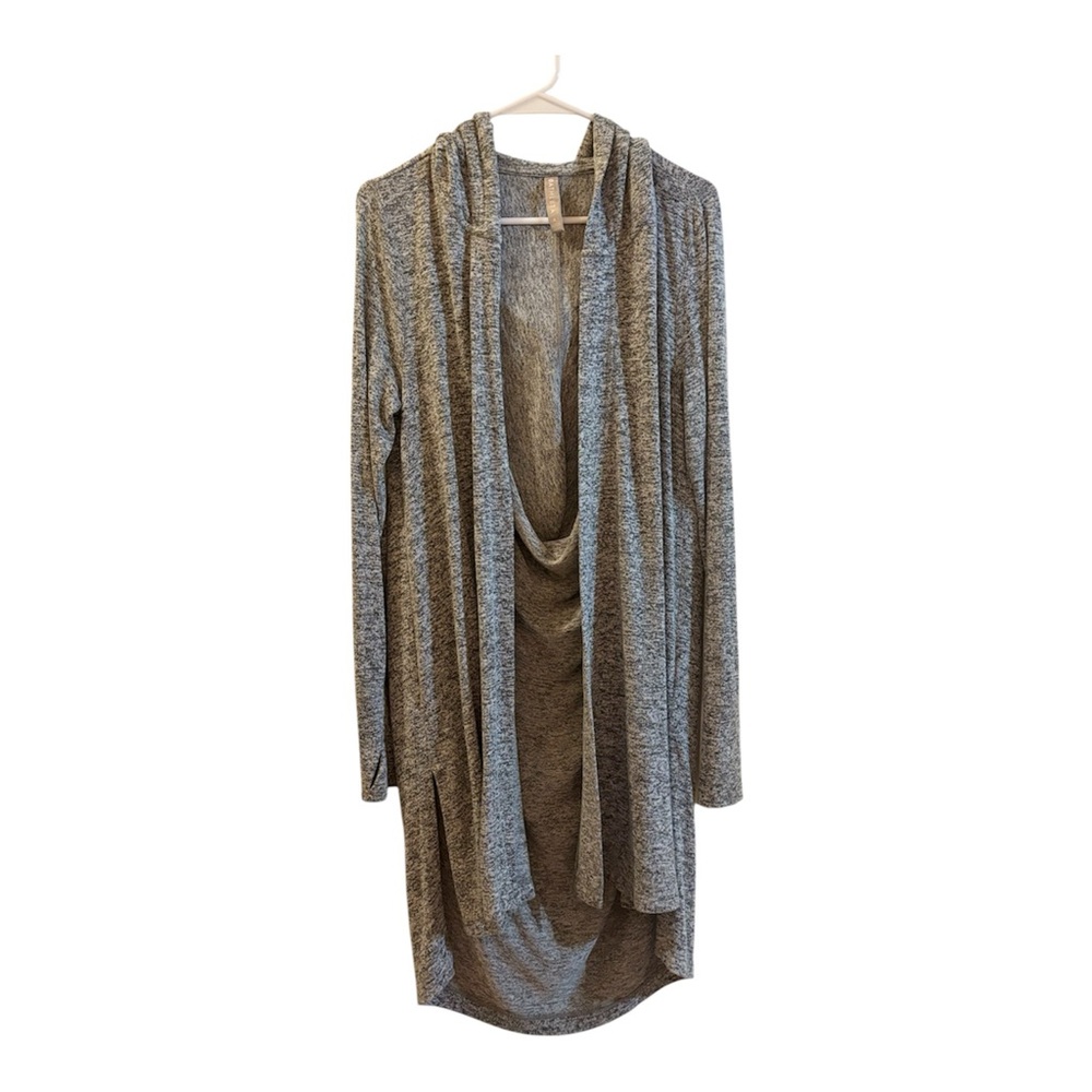 Athleta Harmony Wrap Hooded open-front Cardigan in Heather Gray • Size S